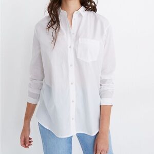Madewell Poplin Oversized Ex-Boyfriend Button Down White Shirt Size XS